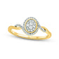 0.17 CT. T.W. Composite Oval Natural Diamond Frame Promise Ring in Sterling Silver with Solid 14K Gold Plate