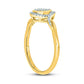 0.17 CT. T.W. Composite Pear Natural Diamond Frame Split Shank Promise Ring in Sterling Silver with Solid 14K Gold Plate