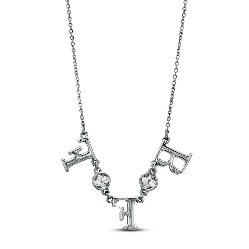 0.1 CT. T.W. Natural Diamond BFF" Necklace in Sterling Silver"