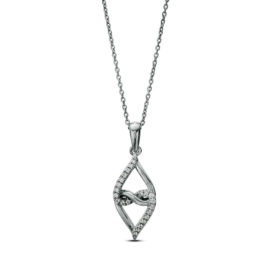 0.1 CT. T.W. Natural Diamond Double Twisted Heart with Infinity Pendant in Sterling Silver