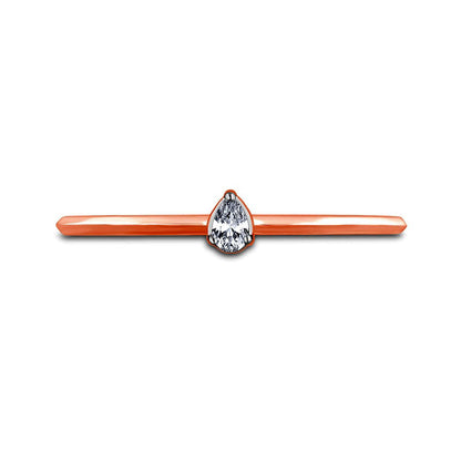 0.05 CT. Marquise Natural Clarity Enhanced Diamond Solitaire Promise Ring in Solid 10K Rose Gold