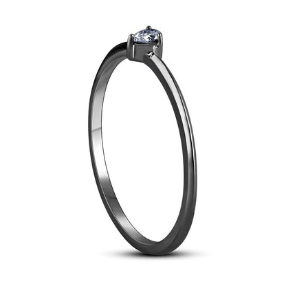 0.05 CT. Pear-Shaped Natural Clarity Enhanced Diamond Solitaire Promise Ring in Solid 10K White Gold