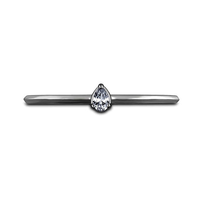 0.05 CT. Pear-Shaped Natural Clarity Enhanced Diamond Solitaire Promise Ring in Solid 10K White Gold