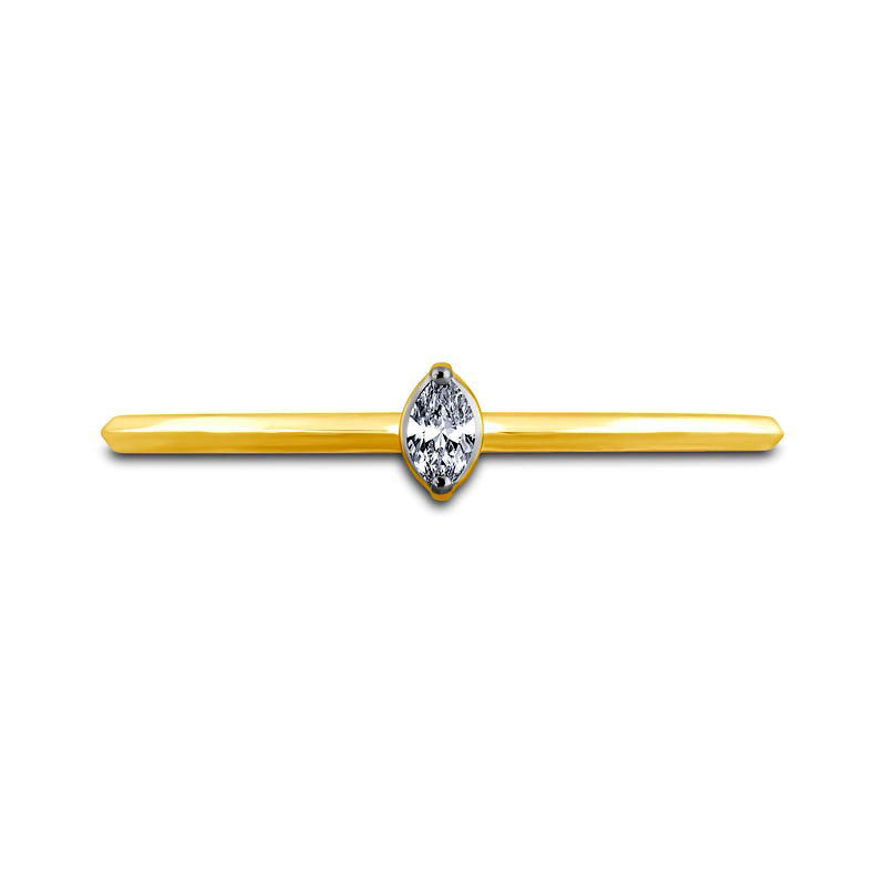0.05 CT. Marquise Natural Clarity Enhanced Diamond Solitaire Promise Ring in Solid 10K Yellow Gold