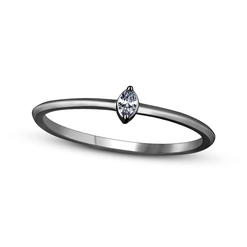 0.05 CT. Marquise Natural Clarity Enhanced Diamond Solitaire Promise Ring in Solid 10K White Gold