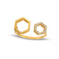 0.10 CT. T.W. Natural Diamond Double Hexagon Open Shank Ring in Solid 10K Yellow Gold