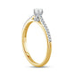 0.33 CT. T.W. Natural Diamond Hidden Halo Cathedral Engagement Ring in Solid 10K Yellow Gold (I/I2)