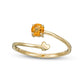 4.0mm Citrine and Polished Heart Open Wrap Ring in Solid 10K Yellow Gold