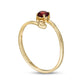 4.0mm Garnet and Polished Heart Open Wrap Ring in Solid 10K Yellow Gold