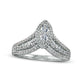 0.50 CT. T.W. Composite Marquise Natural Diamond Triple Row Split Shank Ring in Solid 10K White Gold