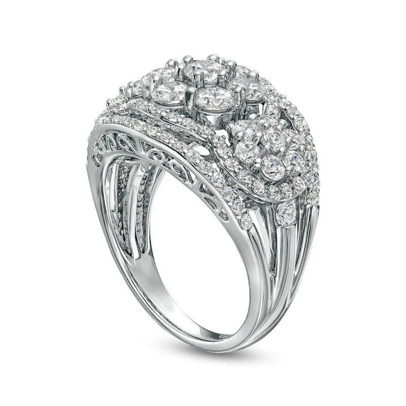 3.0 CT. T.W. Certified Lab-Created Multi-Diamond Ring in Solid 14K White Gold (F/SI2)