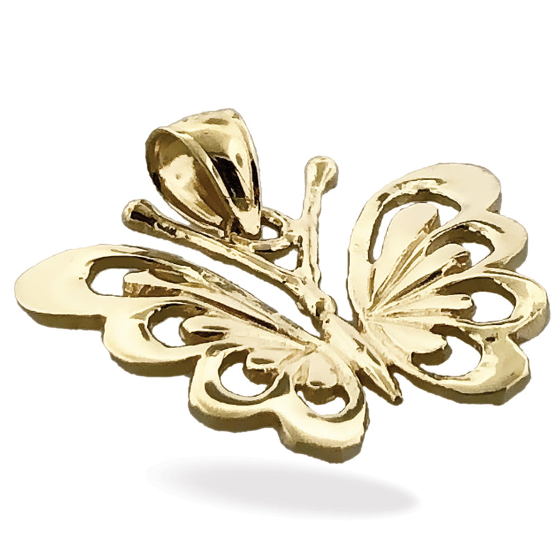 14K Gold Butterfly Pendant