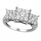Previously Owned - 1.0 CT. T.W. Natural Diamond Three Stone Princess Composite Ring in Solid 14K White Gold