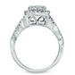 Previously Owned - 1.25 CT. T.W. Natural Diamond Cluster Bridal Engagement Ring Set in Solid 14K White Gold