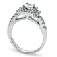 Previously Owned - 1.0 CT. T.W. Princess-Cut Natural Diamond Art Deco-Inspired Engagement Ring in Solid 14K White Gold