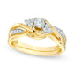 Previously Owned - 0.33 CT. T.W. Natural Diamond Twist Shank Bridal Engagement Ring Set in Solid 10K Yellow Gold