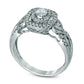 Previously Owned - 0.50 CT. T.W. Natural Diamond Frame Twist Antique Vintage-Style Engagement Ring in Solid 10K White Gold