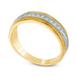 Previously Owned - Men's 0.25 CT. T.W. Natural Diamond Milgrain Anniversary Band in Solid 14K Two-Tone Gold