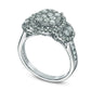 Previously Owned - 1.0 CT. T.W. Natural Diamond Three Stone Cluster Frame Ring in Solid 10K White Gold
