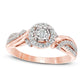 Previously Owned - 0.33 CT. T.W. Natural Diamond Frame Bypass Engagement Ring in Solid 10K Rose Gold