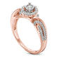 Previously Owned - 0.33 CT. T.W. Natural Diamond Frame Bypass Engagement Ring in Solid 10K Rose Gold