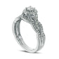 Previously Owned - 0.50 CT. T.W. Natural Diamond Frame Twist Bridal Engagement Ring Set in Solid 10K White Gold