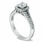 Previously Owned - Celebration Fire™ 1.0 CT. T.W. Natural Diamond Frame Engagement Ring in Solid 14K White Gold (H-I/SI1-SI2)