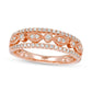 Previously Owned - 0.25 CT. T.W. Natural Diamond Alternating Antique Vintage-Style Anniversary Band in Solid 10K Rose Gold