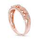Previously Owned - 0.25 CT. T.W. Natural Diamond Alternating Antique Vintage-Style Anniversary Band in Solid 10K Rose Gold