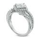 Previously Owned - 1.0 CT. T.W. Quad Princess-Cut Natural Diamond Bypass Engagement Ring in Solid 10K White Gold