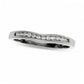 Previously Owned - Solid 14K White Gold Contour Band with Natural Diamond Accents