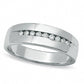 Previously Owned - Men's 0.25 CT. T.W. Channel Set Natural Diamond Wedding Band in Solid 14K White Gold