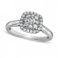 Previously Owned - 0.50 CT. T.W. Natural Diamond Cluster Cushion Frame Engagement Ring in Solid 14K White Gold