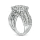 Previously Owned - 2.0 CT. T.W. Composite Natural Diamond Frame Multi-Row Engagement Ring in Solid 10K White Gold