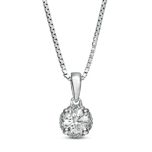 Previously Owned - 0.25 CT. T.W. Natural Diamond Frame Pendant in 10K White Gold