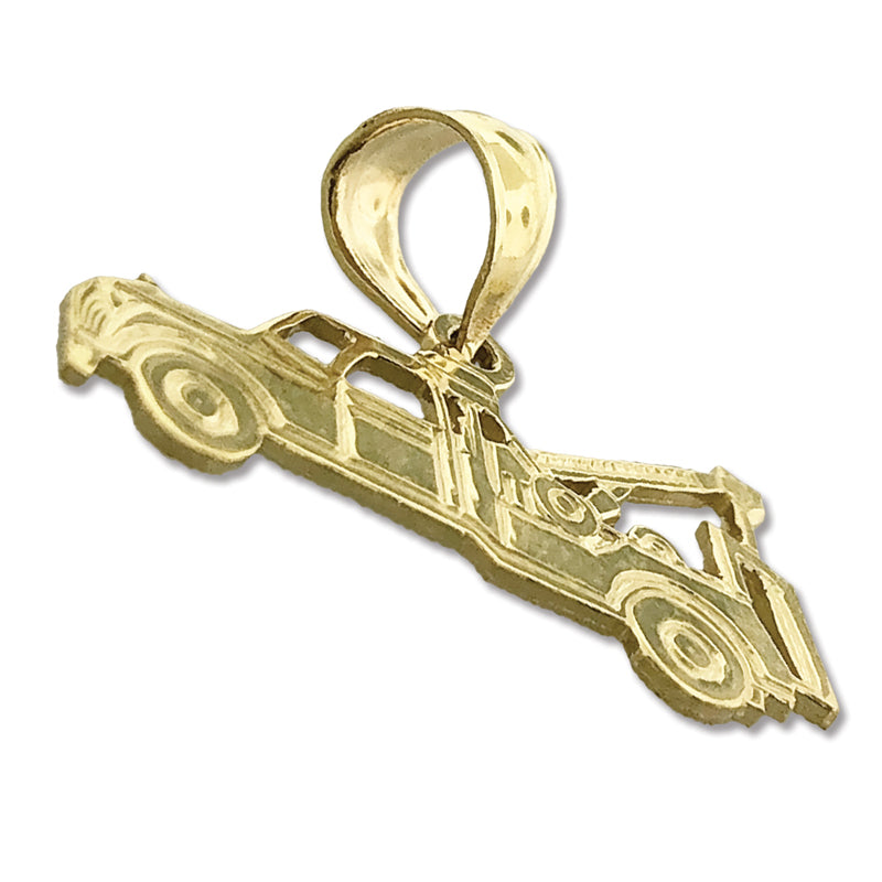 14K Gold Cut Out Tow Truck Charm