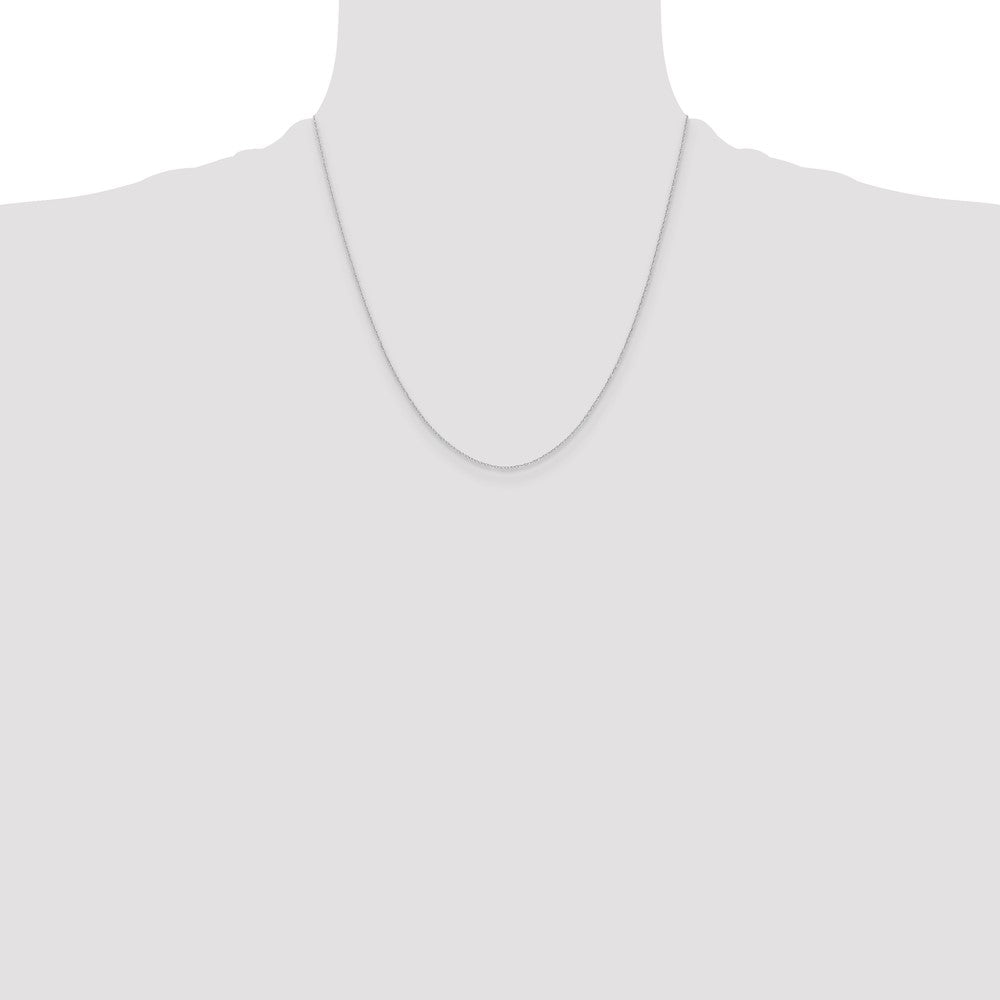 14k White Gold .4 mm Carded Cable Rope Chain Necklace