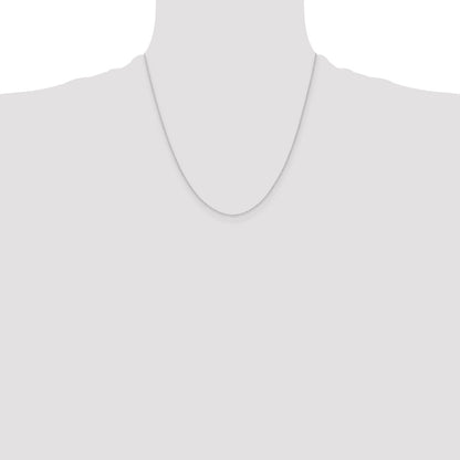 14k White Gold .4 mm Carded Cable Rope Chain Necklace