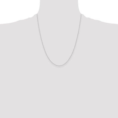 14k White Gold .4 mm Carded Cable Rope Chain Necklace