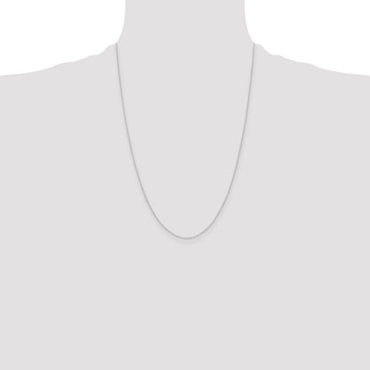 14k White Gold .4 mm Carded Cable Rope Chain Necklace