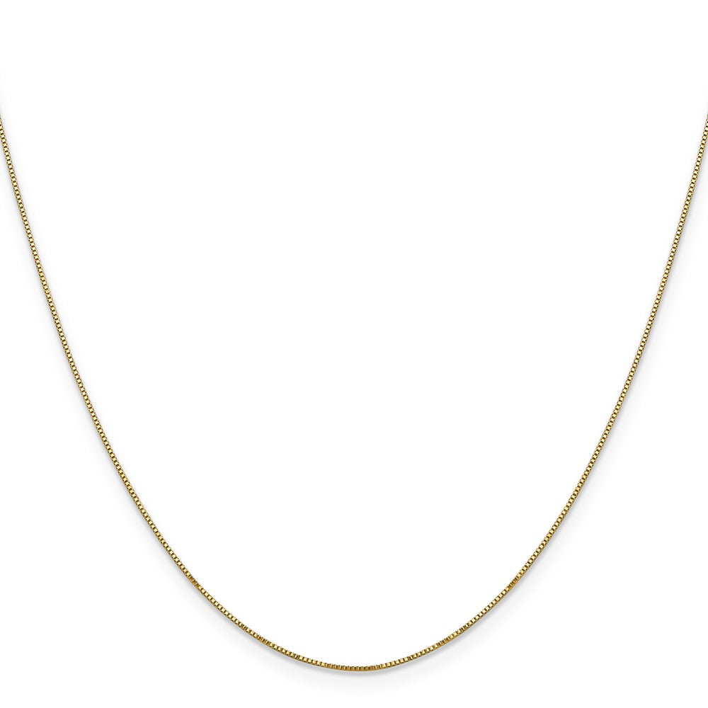 14K Yellow Gold 20 inch Carded .5mm Box Link with Spring Ring Clasp Chain Necklace