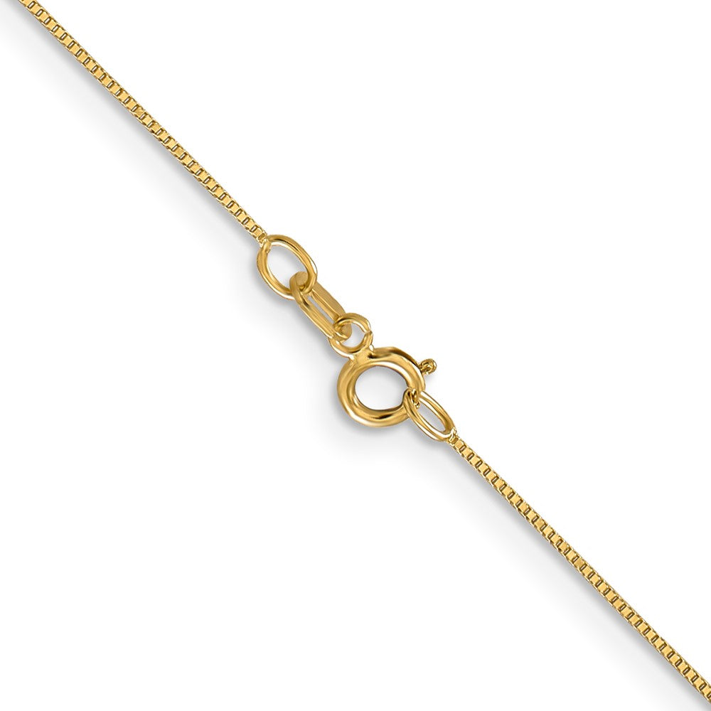 14K Yellow Gold 20 inch Carded .5mm Box Link with Spring Ring Clasp Chain Necklace