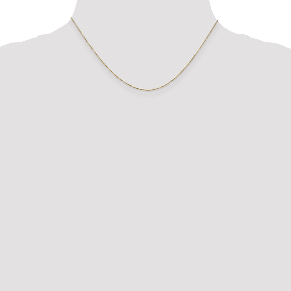 14K Yellow Gold 16 inch Carded .5mm Box Link with Spring Ring Clasp Chain Necklace