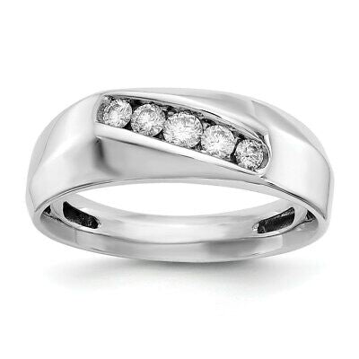 Men's Natural 1/3Ct. Diamond Band Ring in 14K White Gold Men's Jewelry