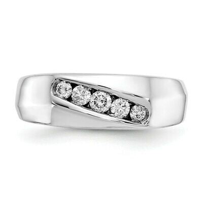 Men's Natural 1/3Ct. Diamond Band Ring in 14K White Gold Men's Jewelry