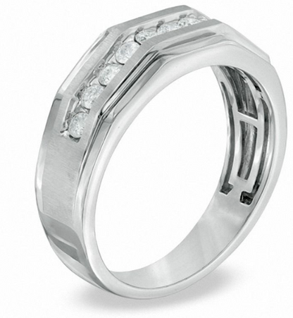 $1870 Men's 1 CT. Diamond Wedding Band Ring in 14K White Gold