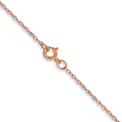 14K Rose Gold 24 inch Carded .6mm Cable Rope with Spring Ring Clasp Chain Necklace