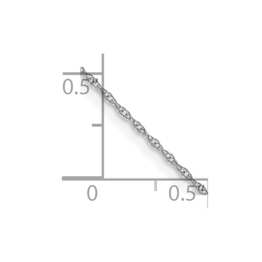 14K White Gold 13 inch Carded .6mm Cable Rope with Spring Ring Clasp Children Necklace Chain Necklace