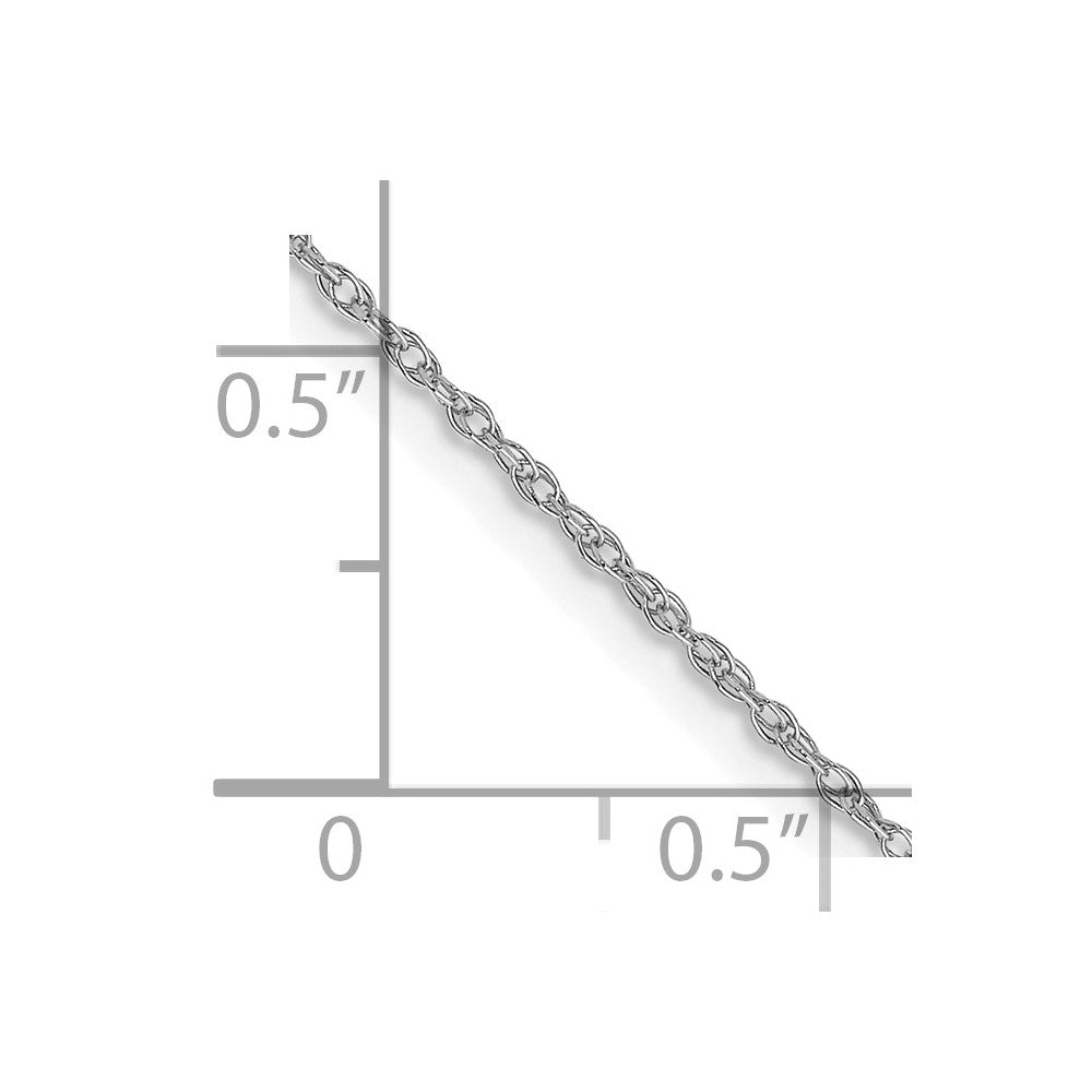 14K White Gold 13 inch Carded .7mm Cable Rope with Spring Ring Clasp Children Necklace Chain Necklace