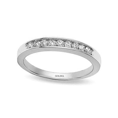 1/4 ct. tw. Channel Set Diamond Semi-Eternity Band Ring 14K White Gold